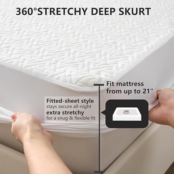 Twin Size Premium Washable Bamboo Mattress Protector - Picture 5 of 6